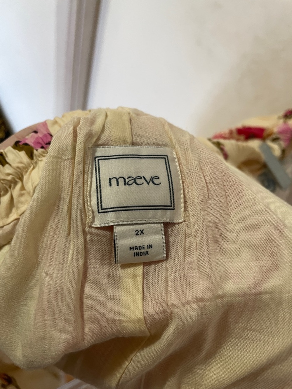 Maeve Cream Maxi Skirt with Red Heart and Pink Rose Print 2X Anthropologie - Picture 5 of 5